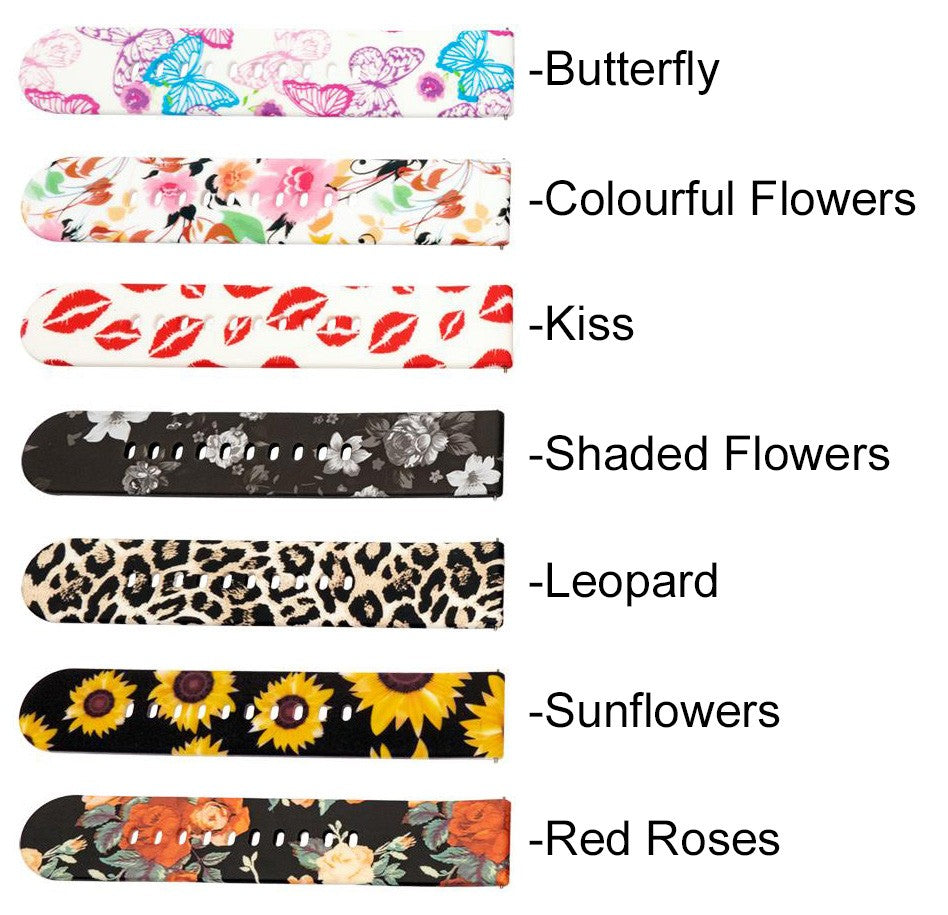 Luxury Silicone Watch Strap Bracelet Replacement Ladies Pattern Womens Rubber