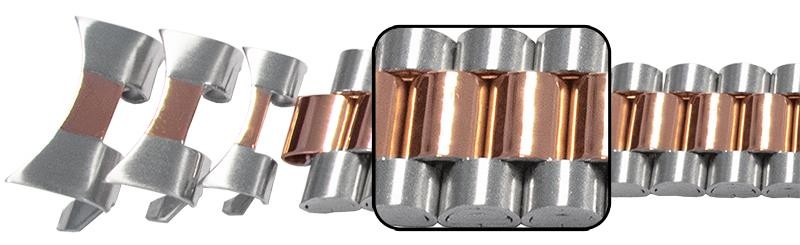 Silver Rose Gold Watch Bracelet Strap For Rolex President Curved Or Straight