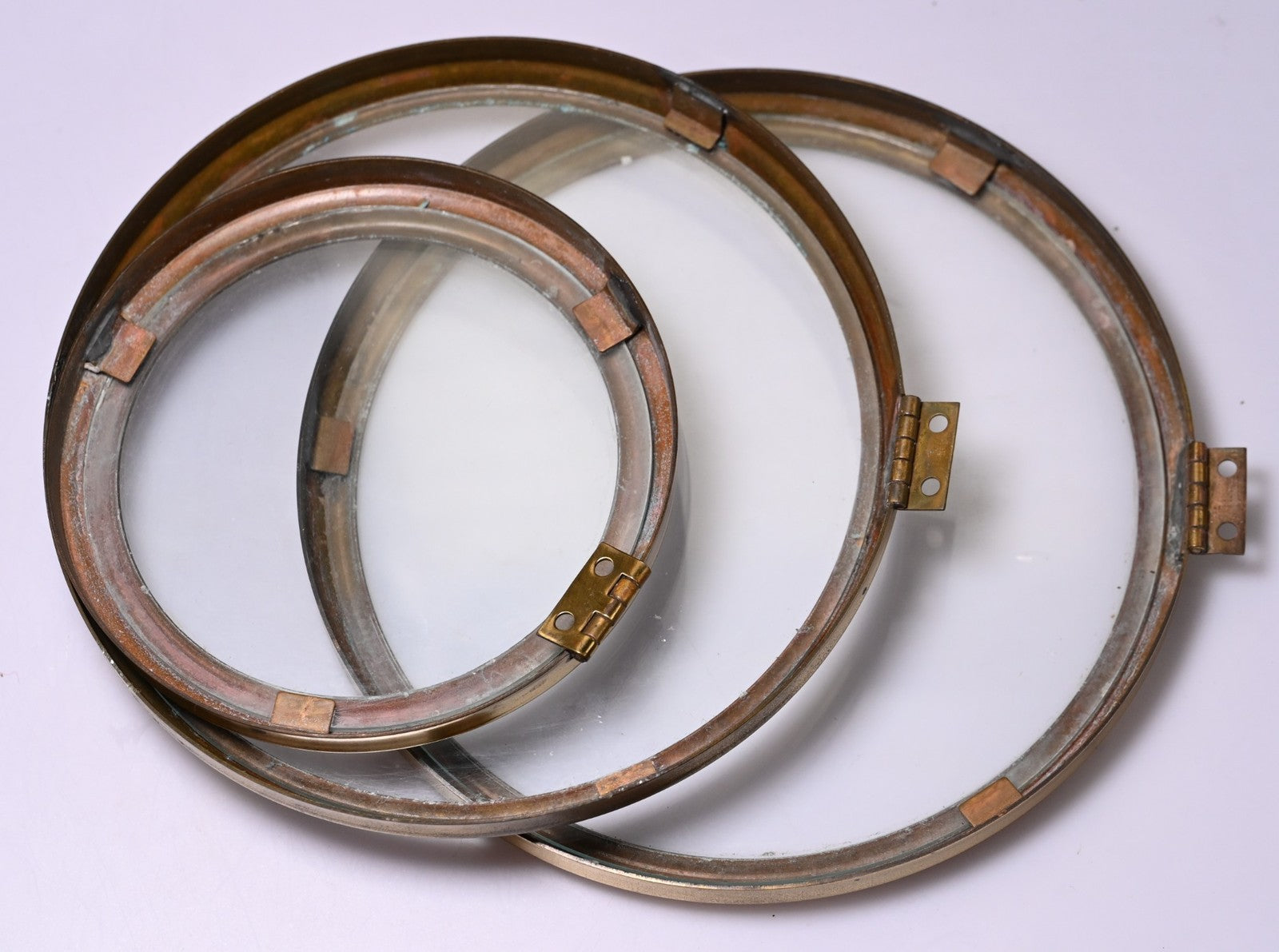 Round Brass Clock Bezel Glass Hinge 4x Size 4" 5 1/2" 5 5/8" 5 3/4"
