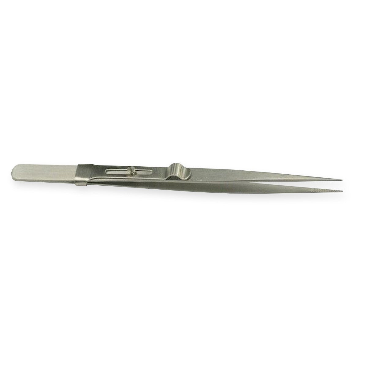 Watchmakers tweezers with locking mechanism side clamp locking lock position