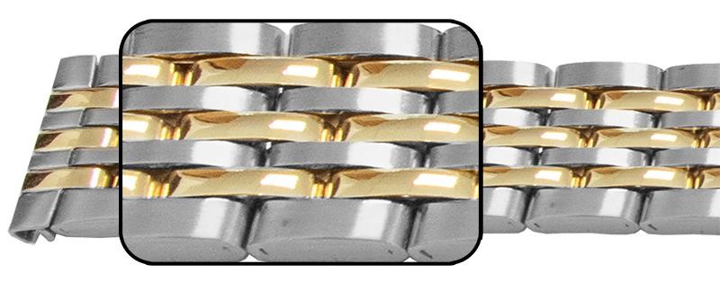 Satin And Mirror Watch Bracelet Strap 12mm, 14mm, 16mm, 7 Link Row Type Quality