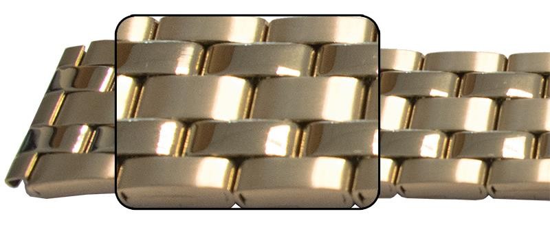 Satin Mirror Watch Bracelet Strap Centre Fold Safety Clasp 5 Link Row Quality