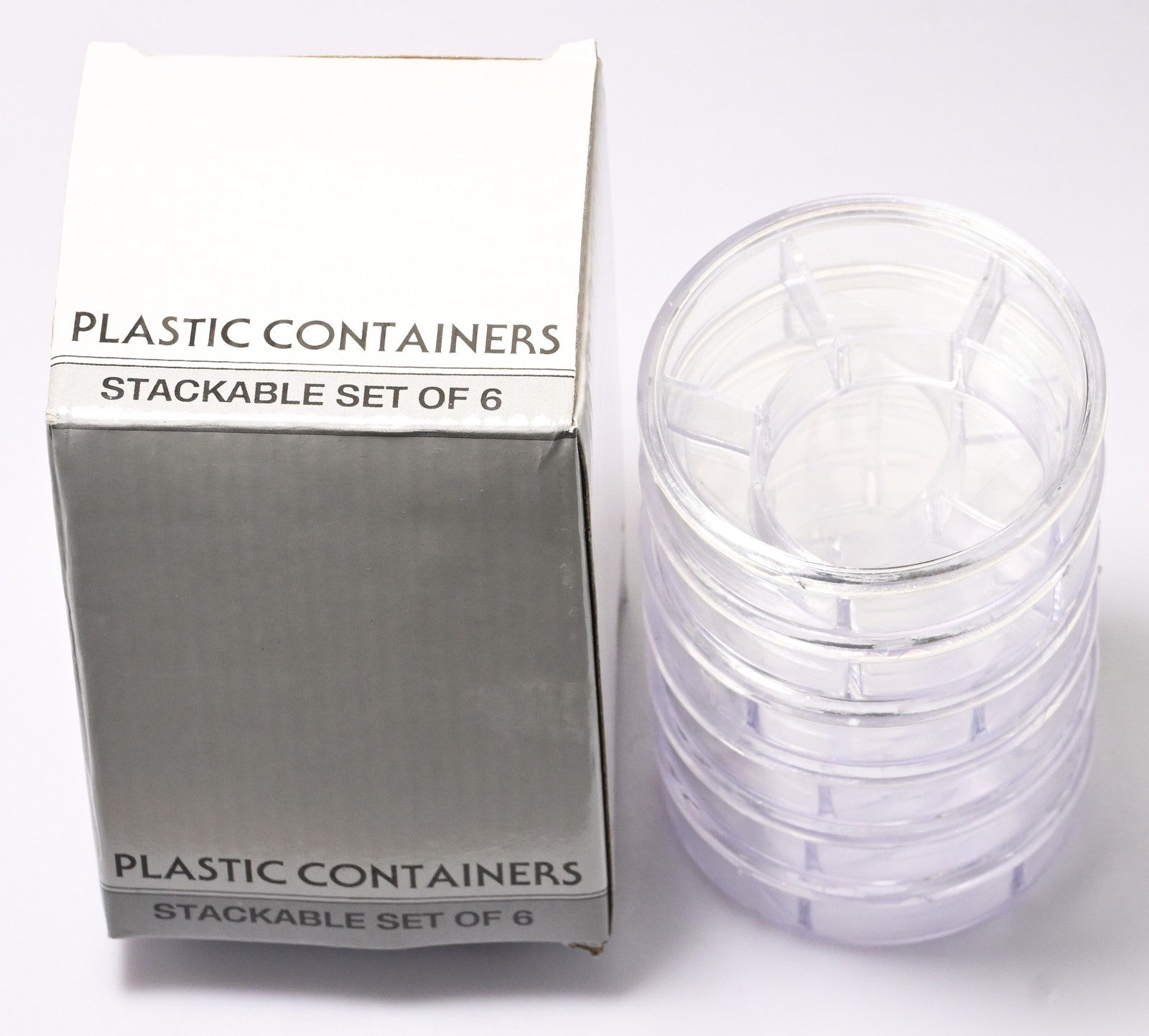 Watch Parts Movement Containers Set 6 with Lids Clear Tray Watchmaker Storage