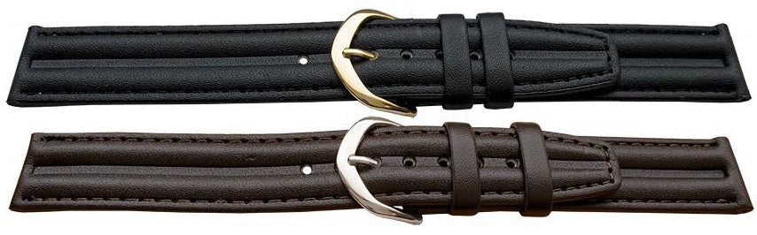 Vegan Friendly Smooth Synthetic Ribbed Leather Watch Strap Alternative Bracelet