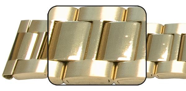 Satin With Mirror Centre Watch Bracelet Strap 18mm-24mm 1 Link Row Type Fold