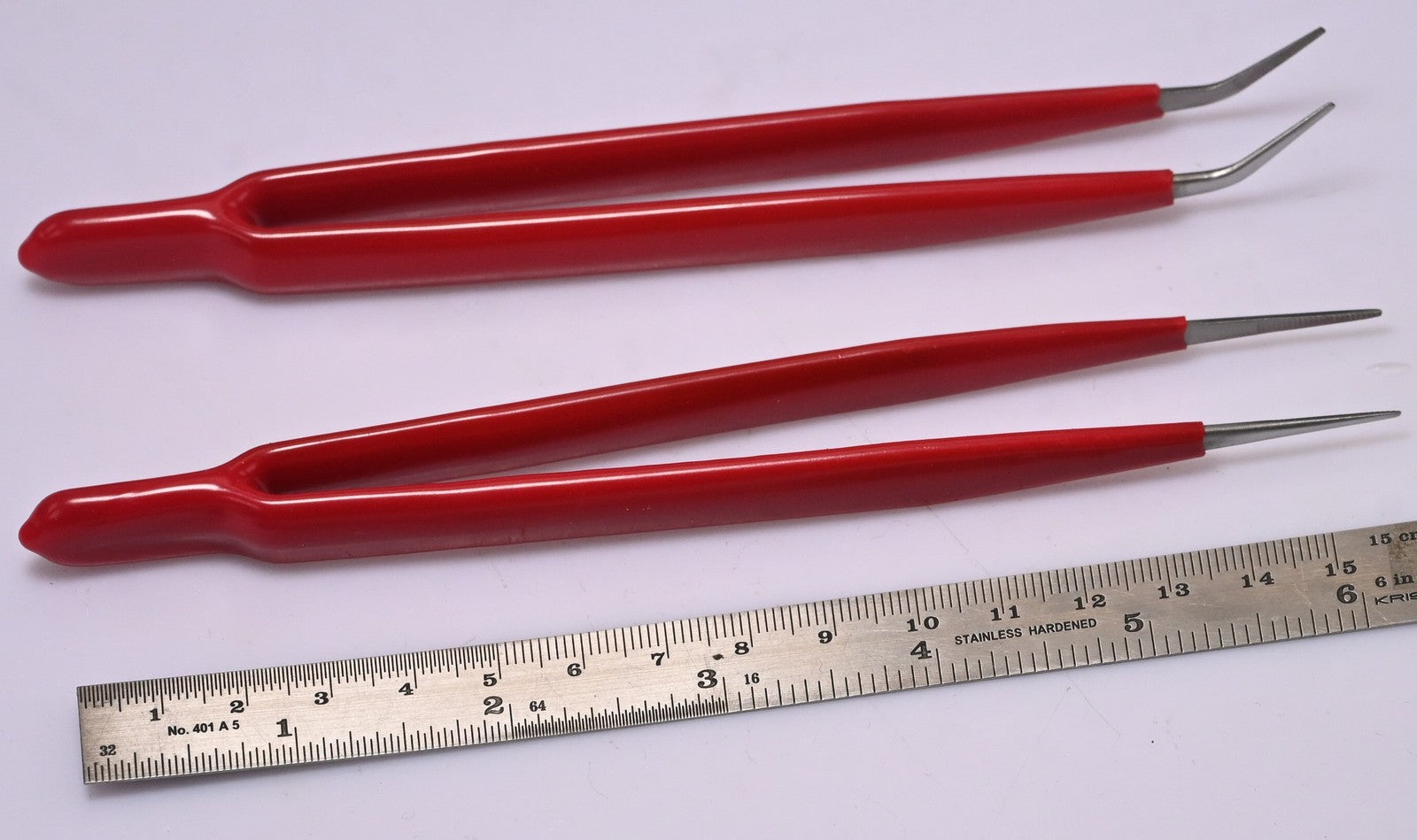 2x Insulated Tweezers Bent Straight PVC Coated Solder Electrical 6" Jewellery
