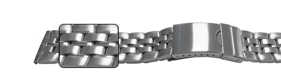 Satin With Mirror Edges And Centre Watch Bracelet Strap 5 Link Row Type Quality