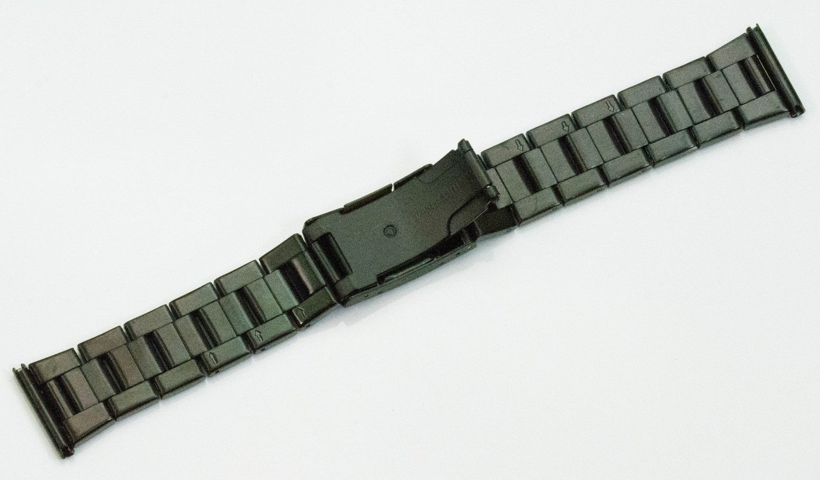Steel Watch Bracelet Push Button Clasp 18mm 20mm 22mm Black Silver Replacement