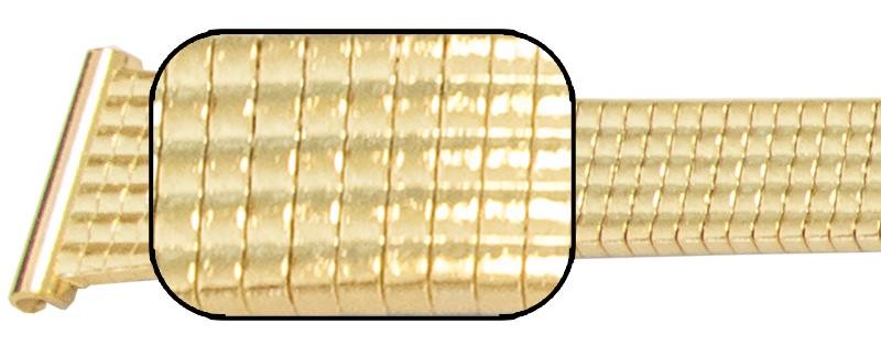 Patterned Mirror Finish Watch Strap Bracelet Open Centre Clasp 12mm Silver Gold
