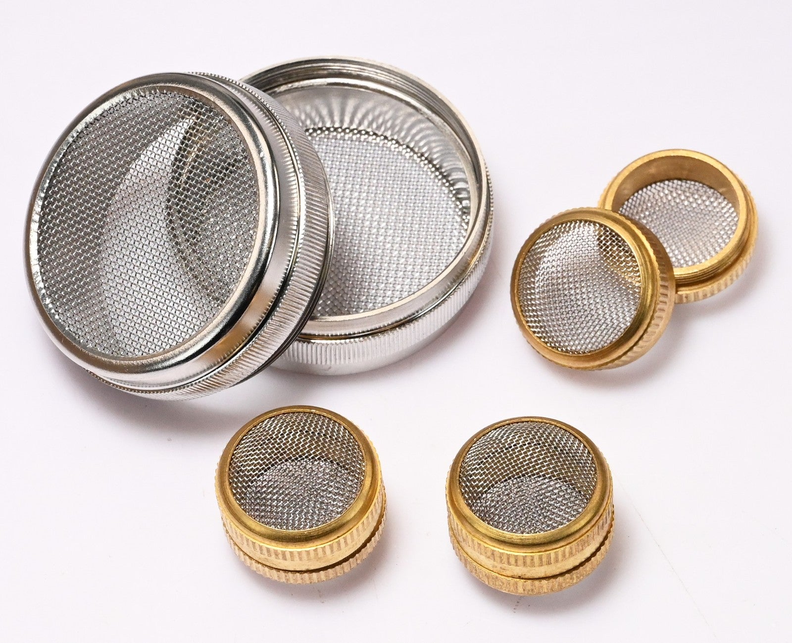 Watch Parts Cleaning Basket Set 4pc Mesh Ultrasonic 48mm Steel 24mm Brass UK