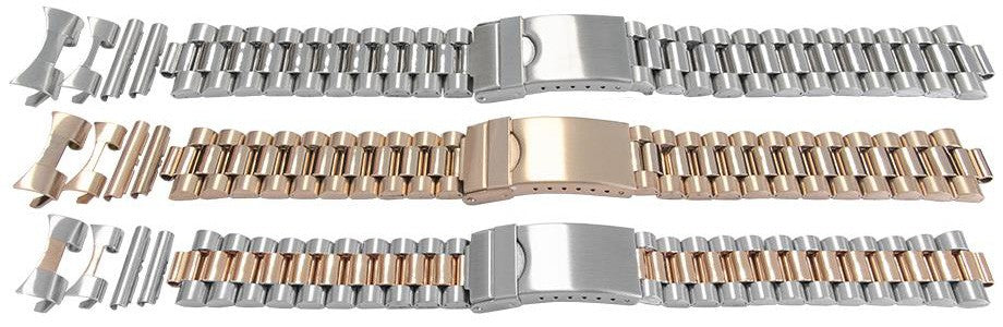 Satin Mirror Watch Bracelet Straight Curved Replacement Rolex President Strap