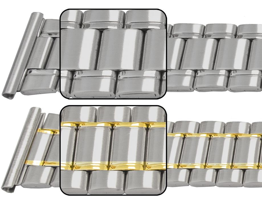 Satin With Centre Mirror Edges Watch Strap Bracelet Open Centre Clasp 20mm