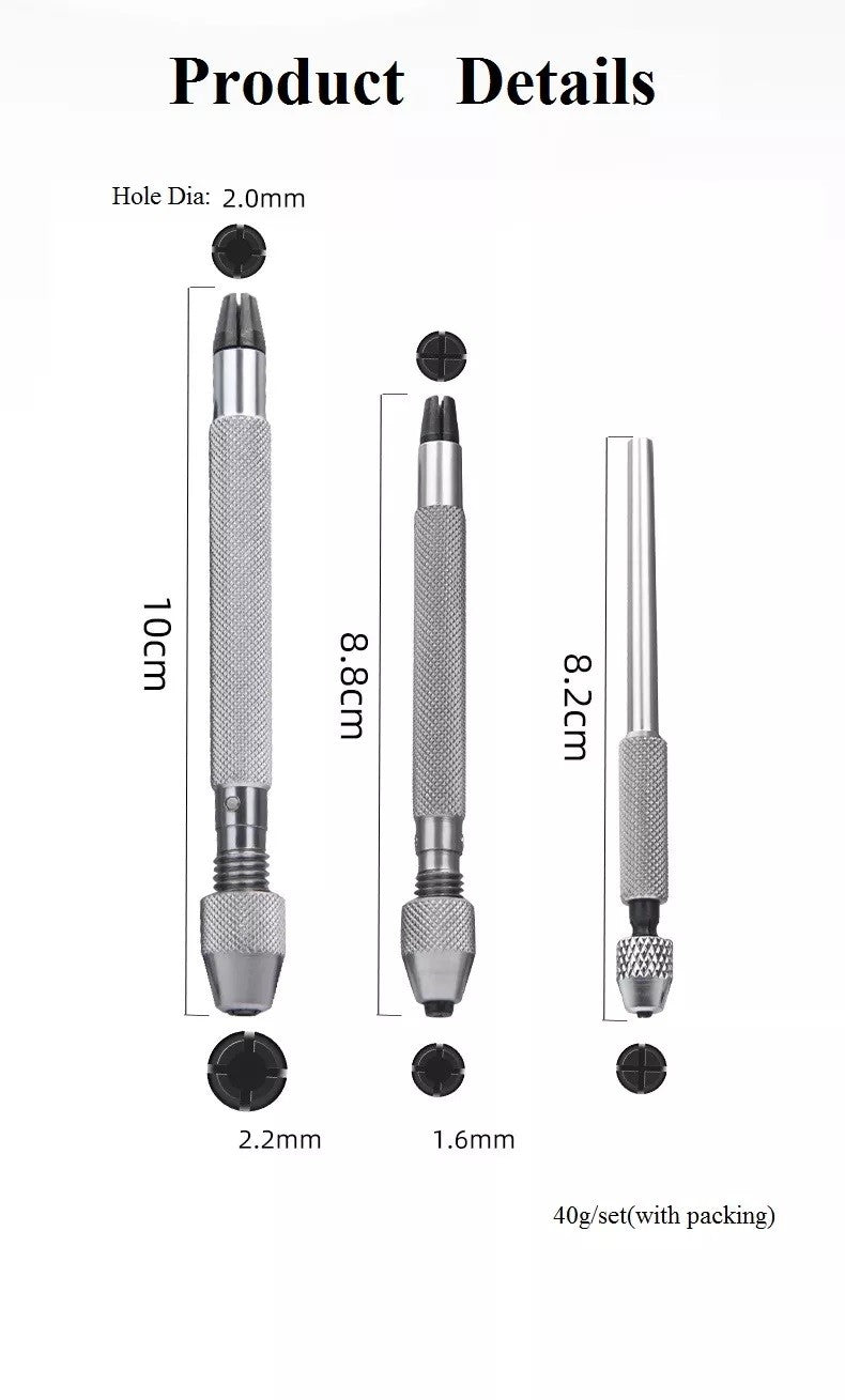 Set Pin Vices For Twist Drills Watch Jewellery Repairs Vice Chuck Collets Steel