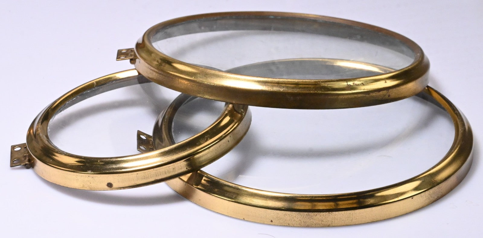 Round Brass Clock Bezel Glass Hinge 4x Size 4" 5 1/2" 5 5/8" 5 3/4"