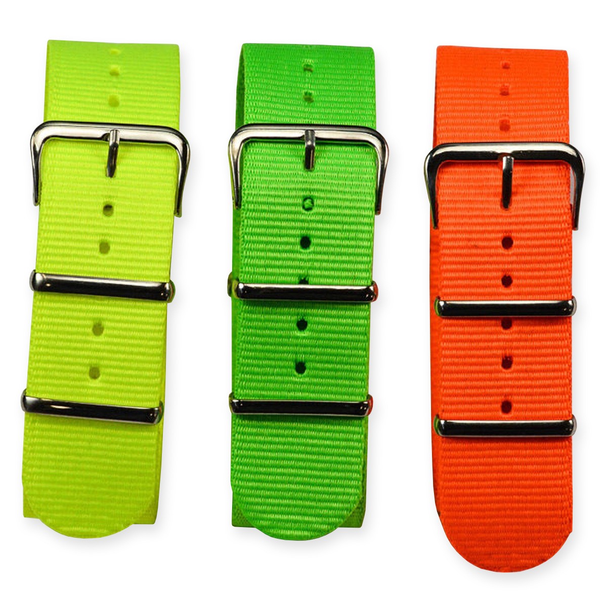 NEON MILITARY WATCH STRAP yellow green orange 18mm 20mm 22mm NEW