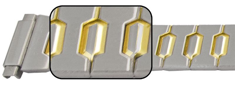 Open Centre Bracelet Clasp Satin With Mirror Centre Watch Strap 12mm To 15mm