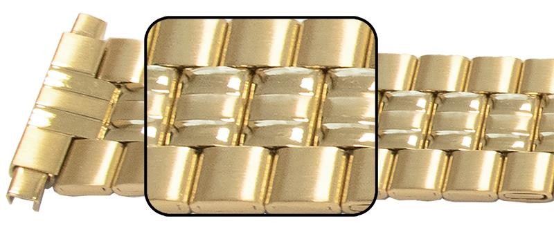 Satin And Mirror Edged Watch Bracelet Strap 16mm to 22mm Link Row Type Quality