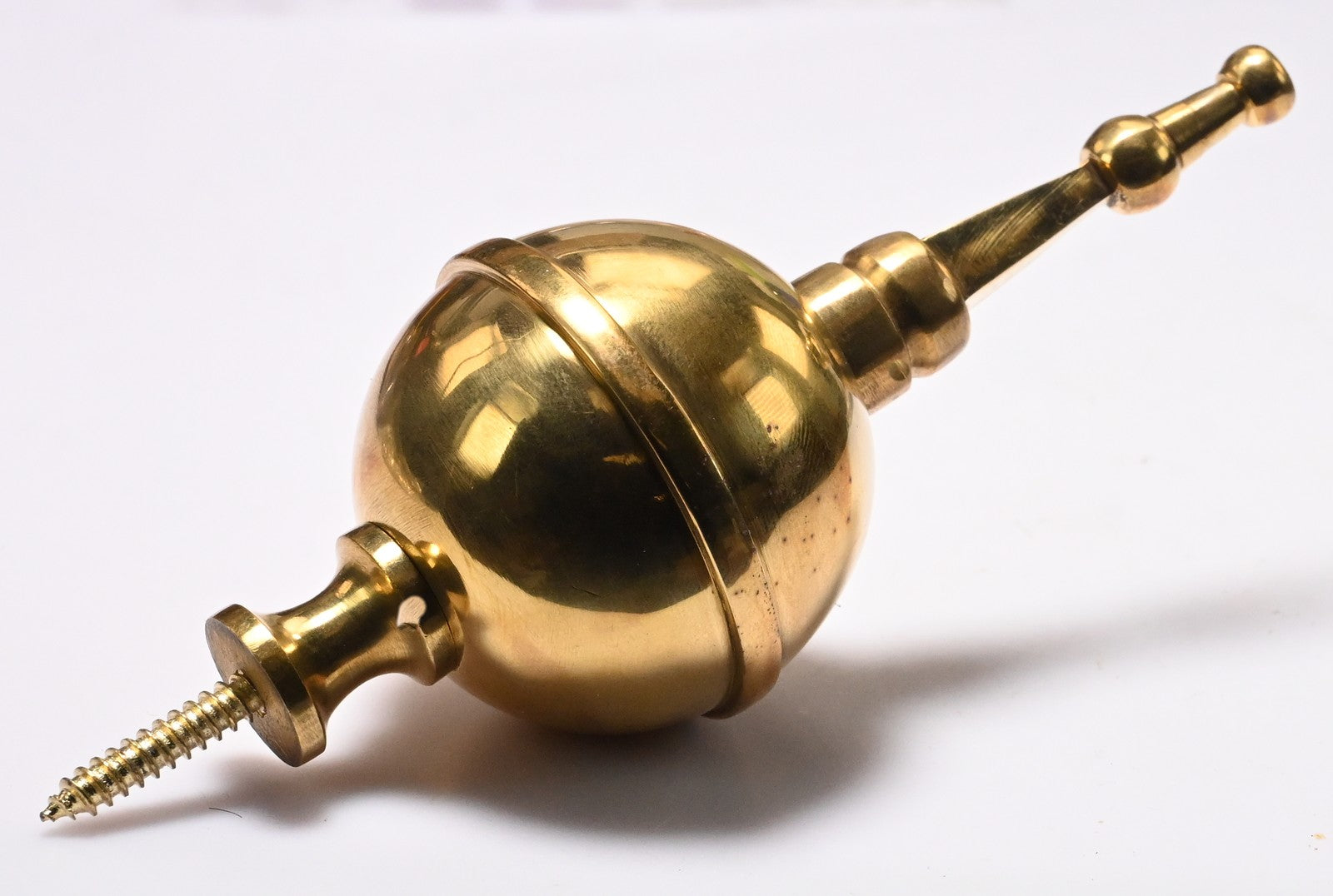2x Clock Brass Finial Spire Ball Case Ornament Ball Part Watch Tool Screw In