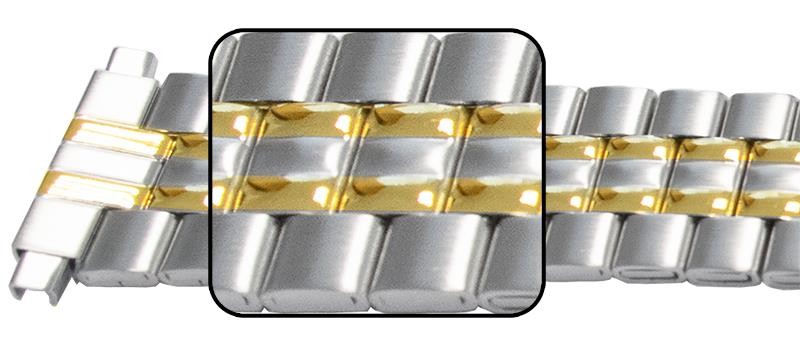 Satin And Mirror Edged Watch Bracelet Strap 16mm to 22mm Link Row Type Quality