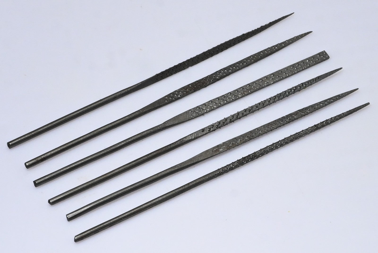 6x Coarse Wax Needle File Set Round Half Round Square Triangle Jewellery Carving