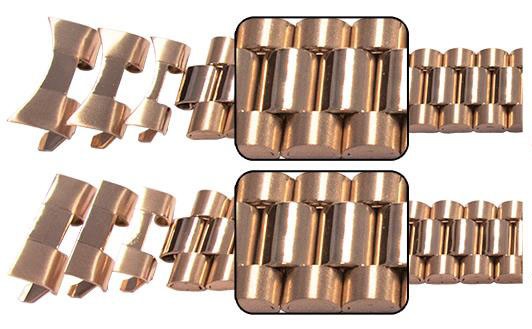 Rose Gold Watch Bracelet Replacement Strap For Rolex President Curved Straight