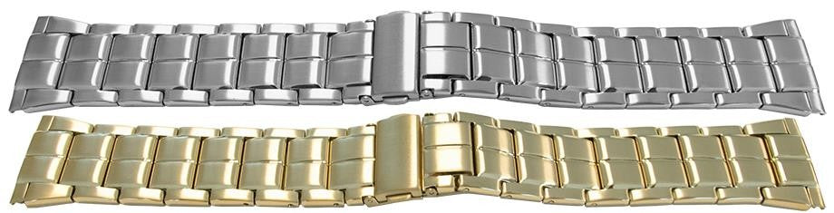 Satin With Mirror Lines Watch Strap Spring Release Clasp 1 Link Row Bracelet