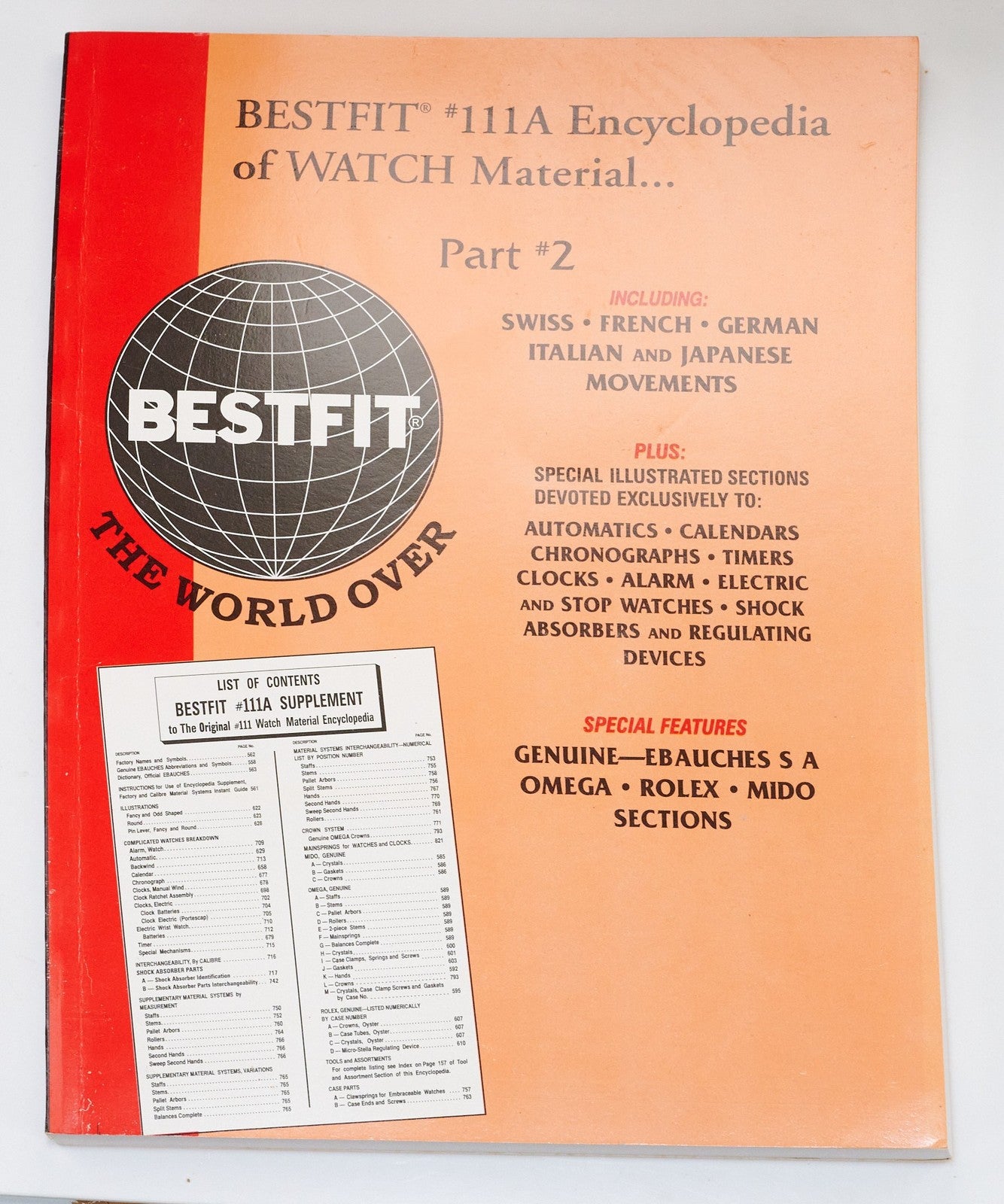 Bestfit Guides 111 & 111A Vintage Watch Parts Reference Watchmakers Encyclopedia