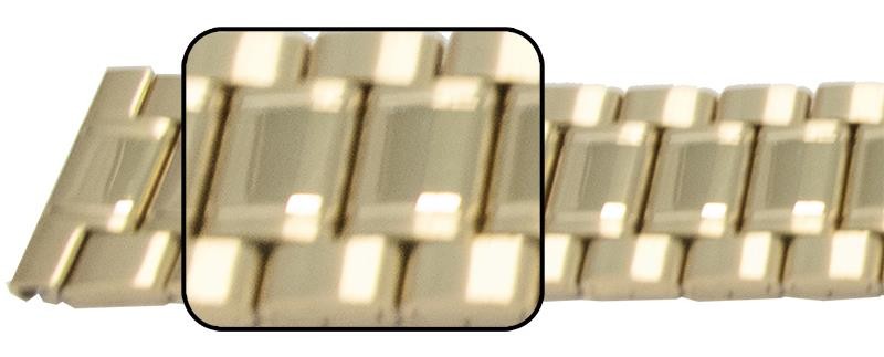 Mirror With Satin Edges Watch Bracelet Strap Centre Fold 3 Link Row Type Quality