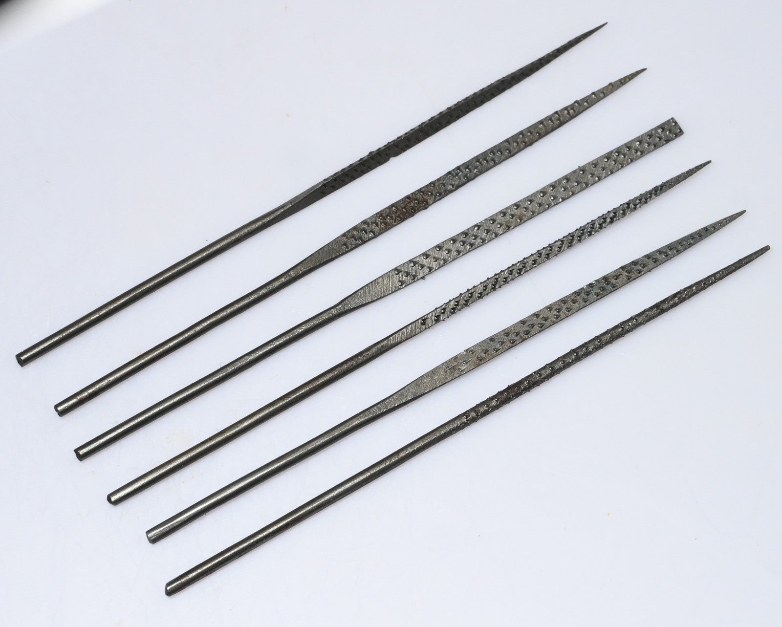 6x Coarse Wax Needle File Set Round Half Round Square Triangle Jewellery Carving