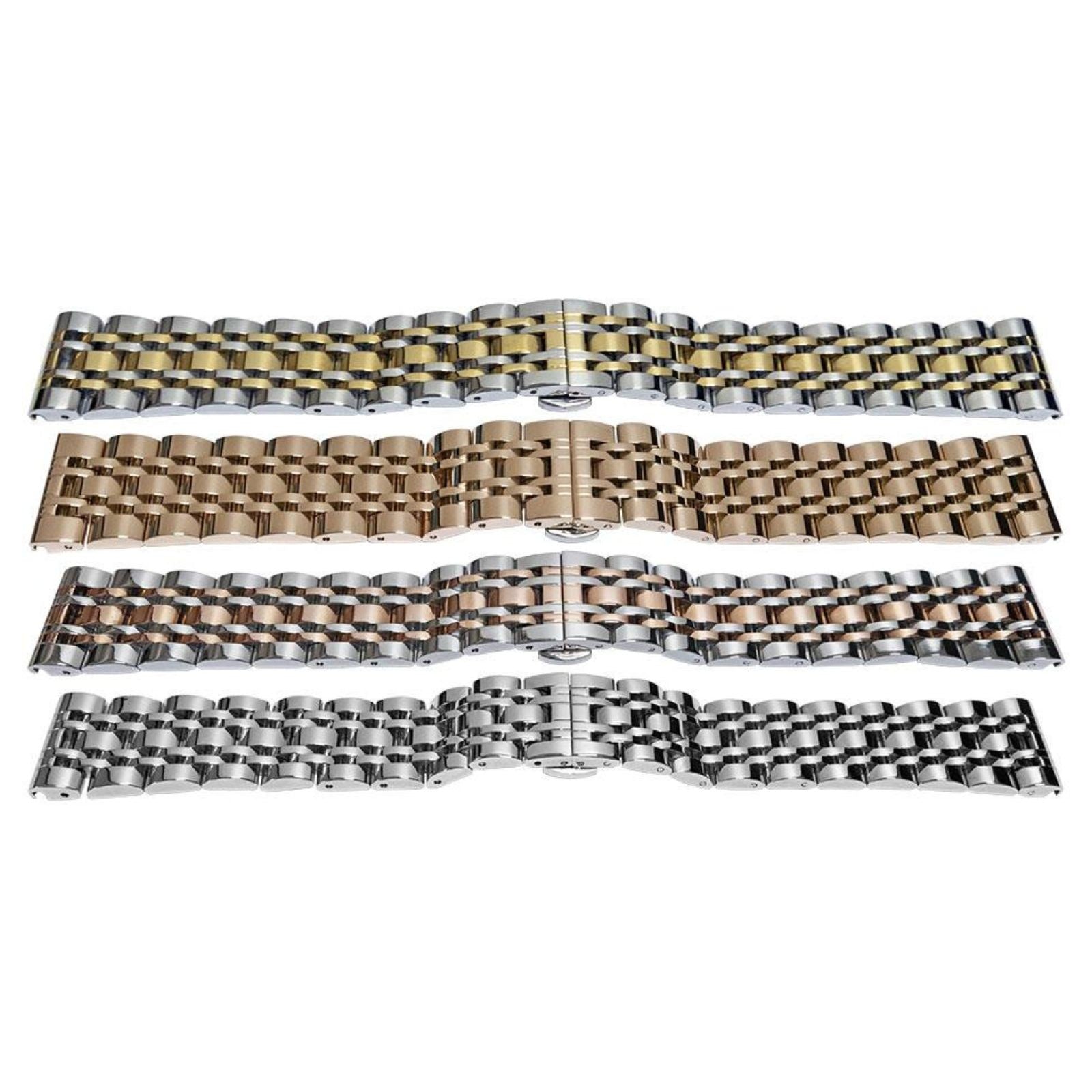 Full Mirror Watch Bracelet Strap 18mm-24mm Straight End 7 Link Row Type Quality