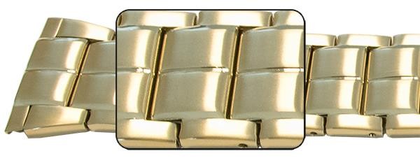 Satin With Mirror Lines Watch Strap Spring Release Clasp 1 Link Row Bracelet