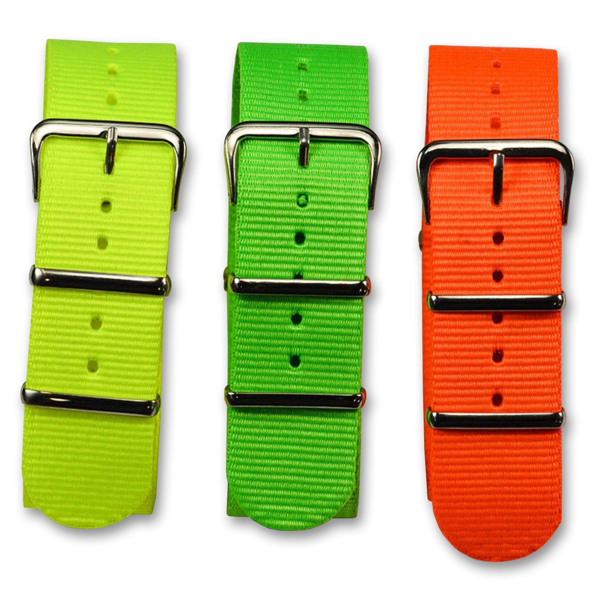 NEON Ultra Tough MILITARY WATCH STRAP Yellow Green Orange 18mm 20mm 22mm NEW