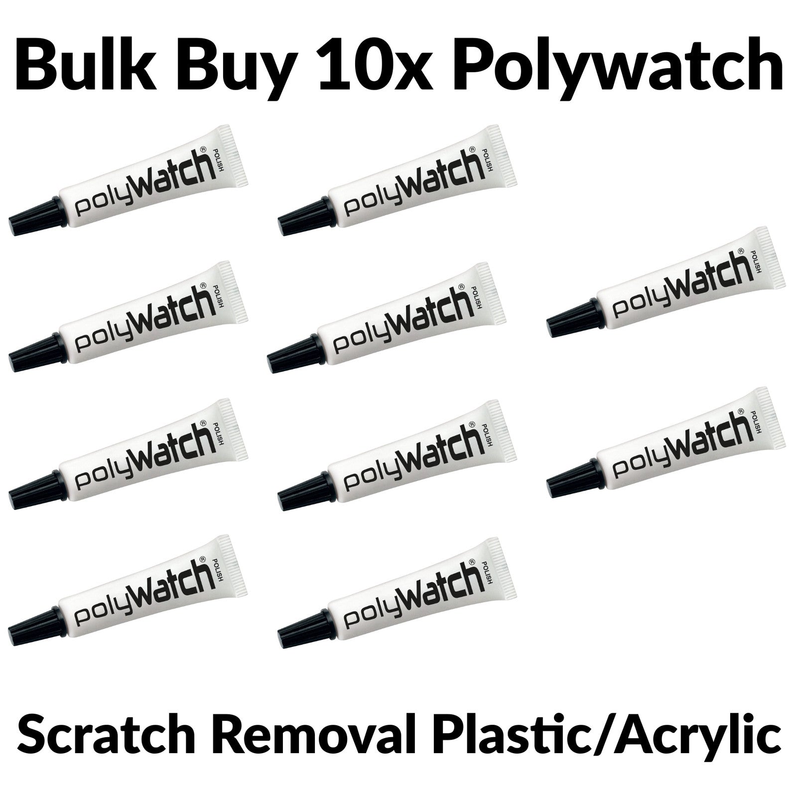 PolyWatch Plastic Polish BULK 10x Pack 5g Acrylic Watch Crystal Scratch Remover
