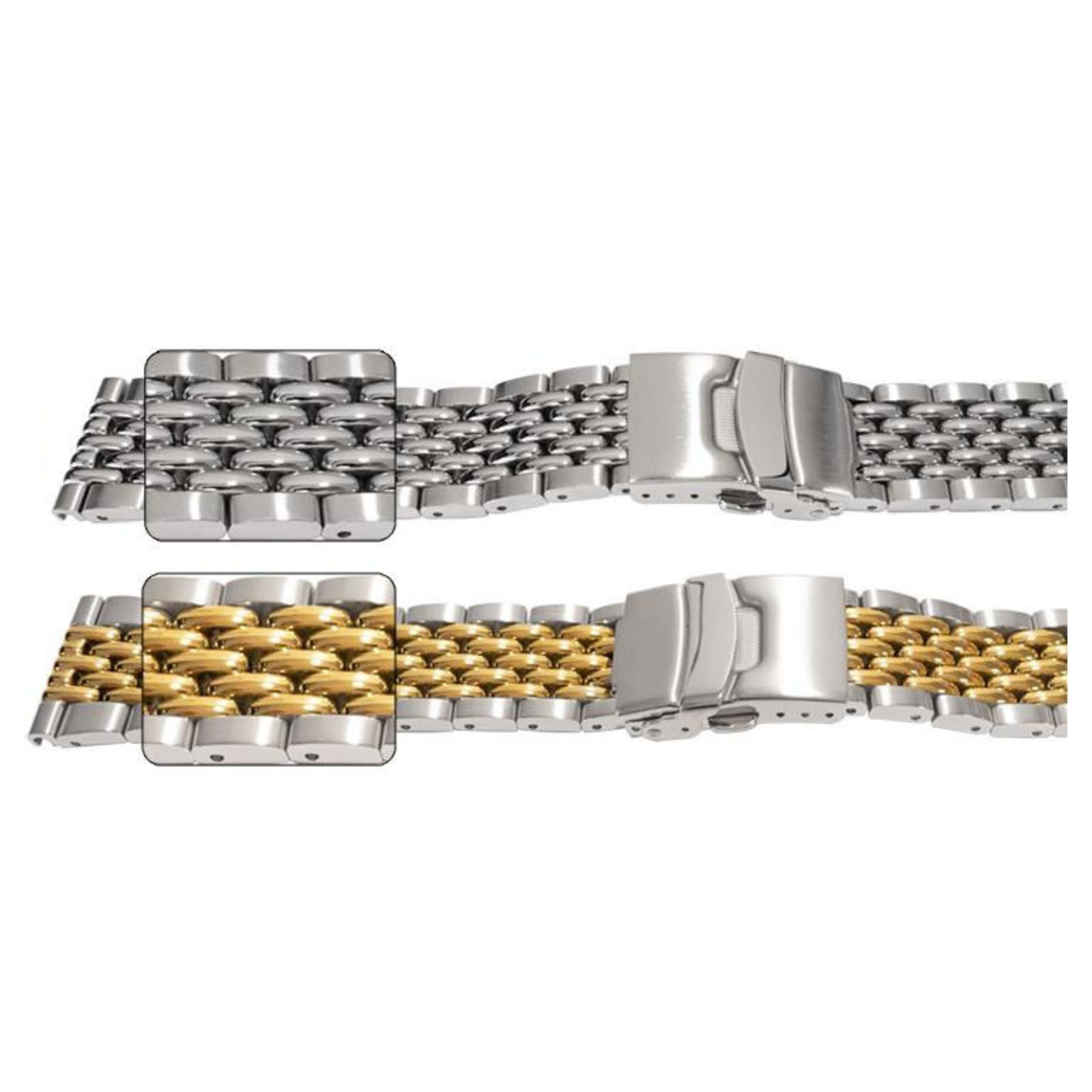 Satin And Mirror Watch Bracelet Strap Beads Of Rice 7 Link Row Type Quality