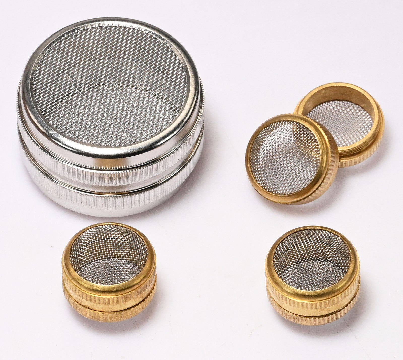 Watch Parts Cleaning Basket Set 4pc Mesh Ultrasonic 48mm Steel 24mm Brass UK