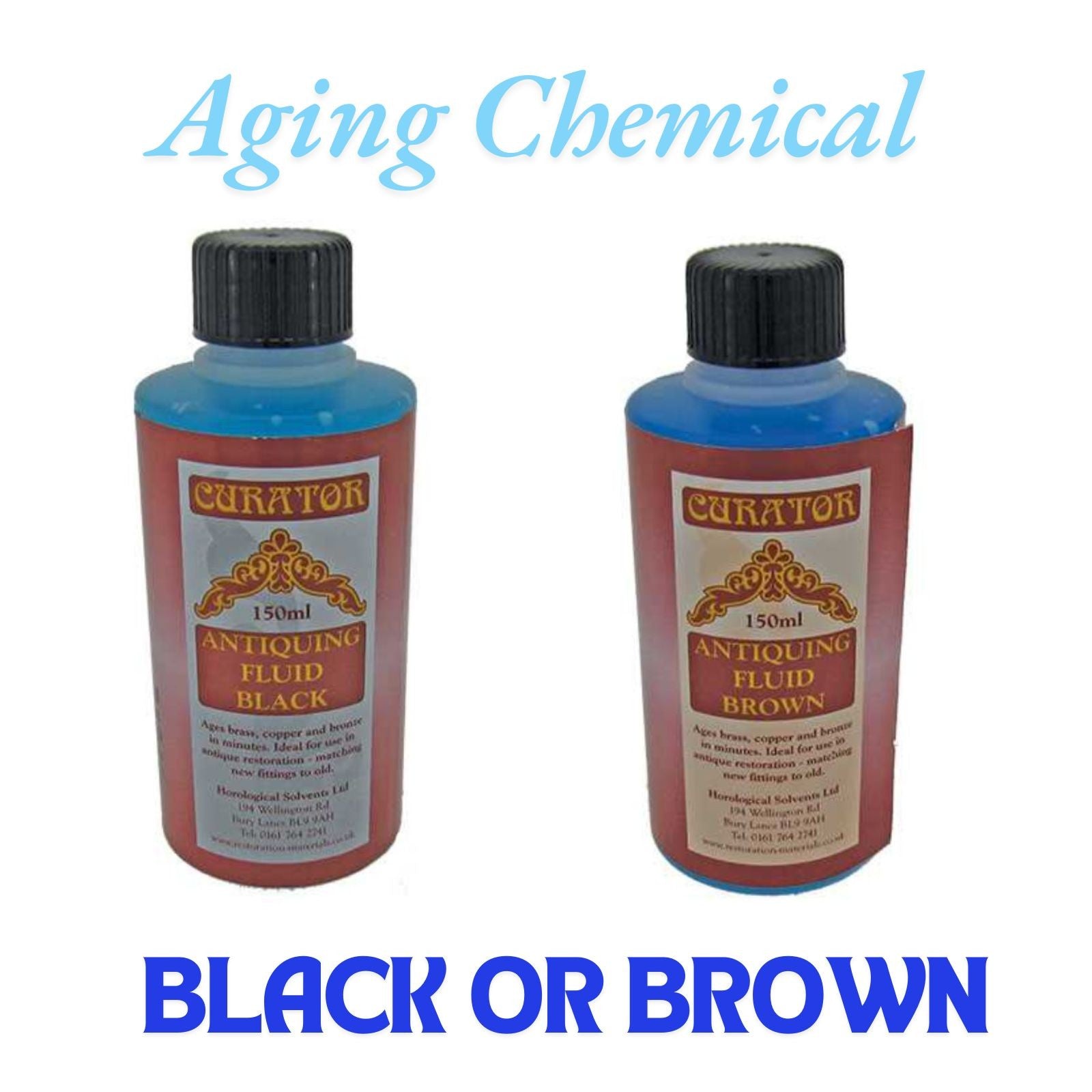 Curator Antiquing Patination Fluid Solution Aging Bronze Brass Black & Brown