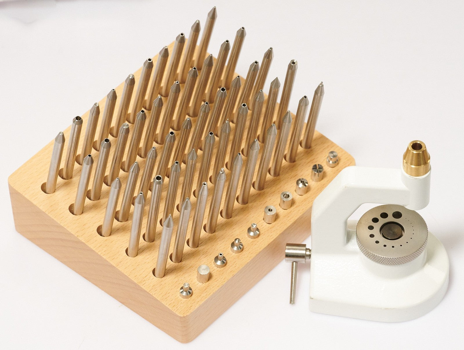 Quality Watchmakers Staking Tool Watch Repair Set Pivot Staff Anvil 60 Pieces