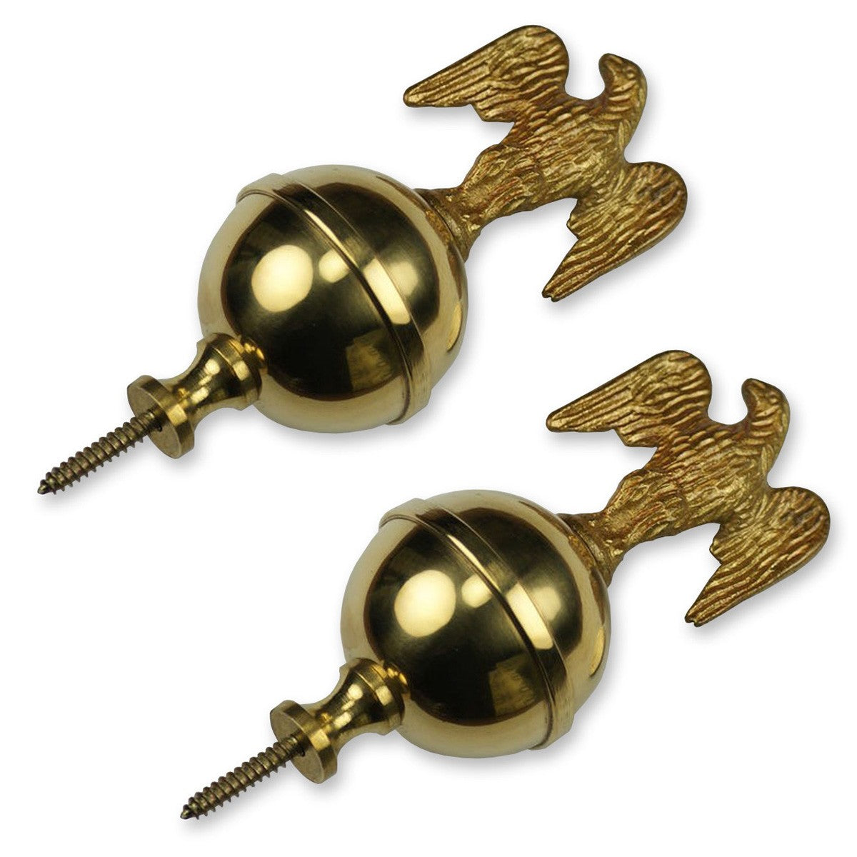2x Clock Brass Finial Spire Eagle Case Ornament Ball Part Watch Tool Screw In