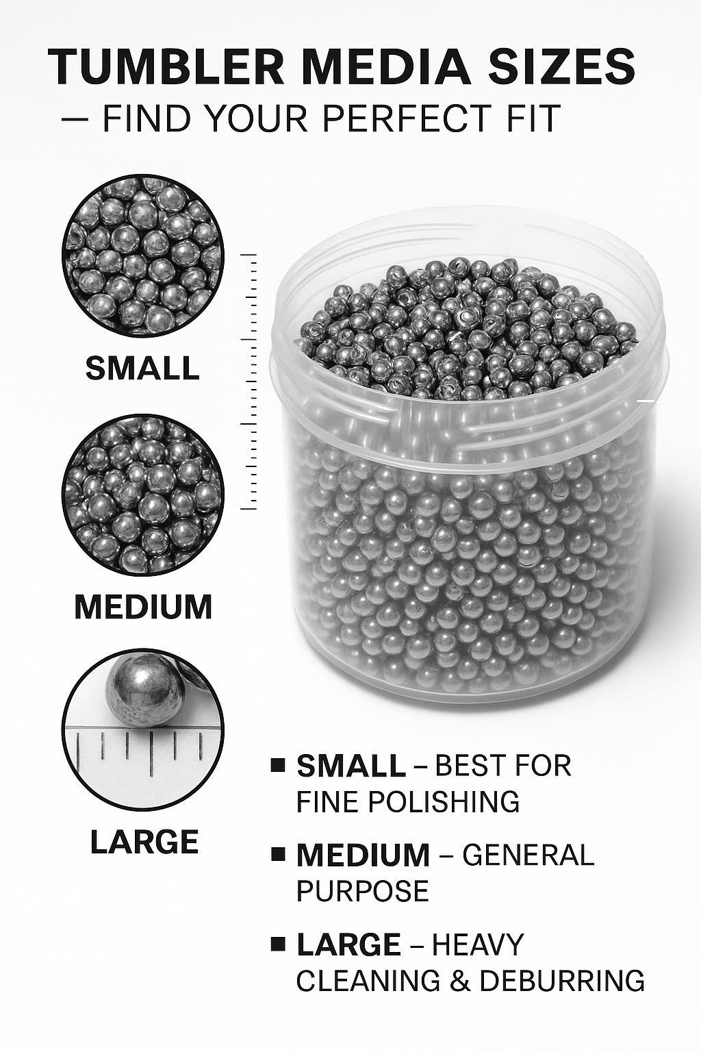 1KG Ball Stainless Steel Media Bearings Shot Tumbling Tumbler Polishing Metal