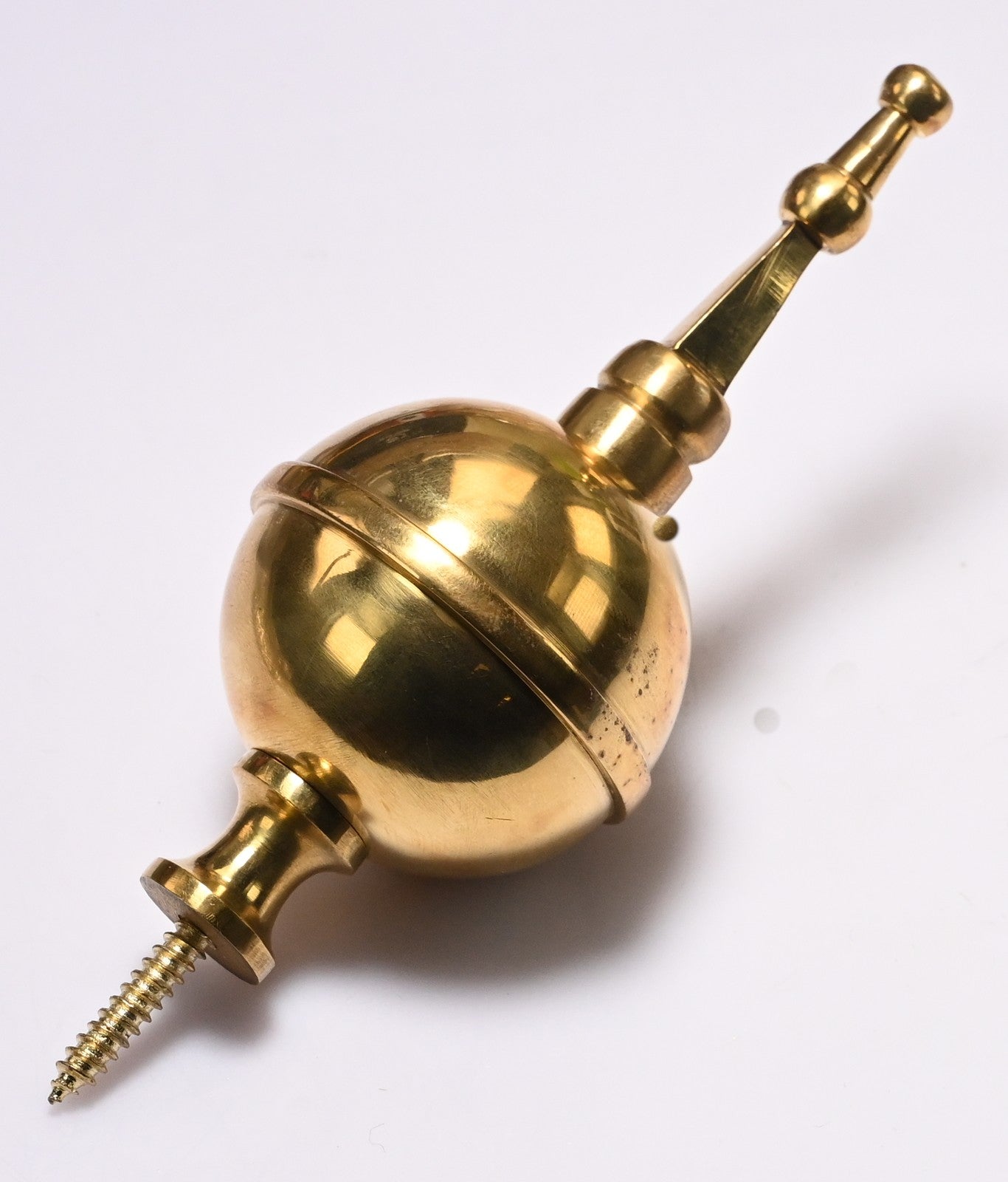 2x Clock Brass Finial Spire Ball Case Ornament Ball Part Watch Tool Screw In