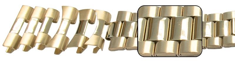 Satin Mirror Watch Bracelet 22mm 24mm 26mm Extra Large Rolex President Strap