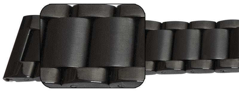 Mirror And Satin Watch Bracelet Centre Fold Sprung Release Strap 3 Row Link Type