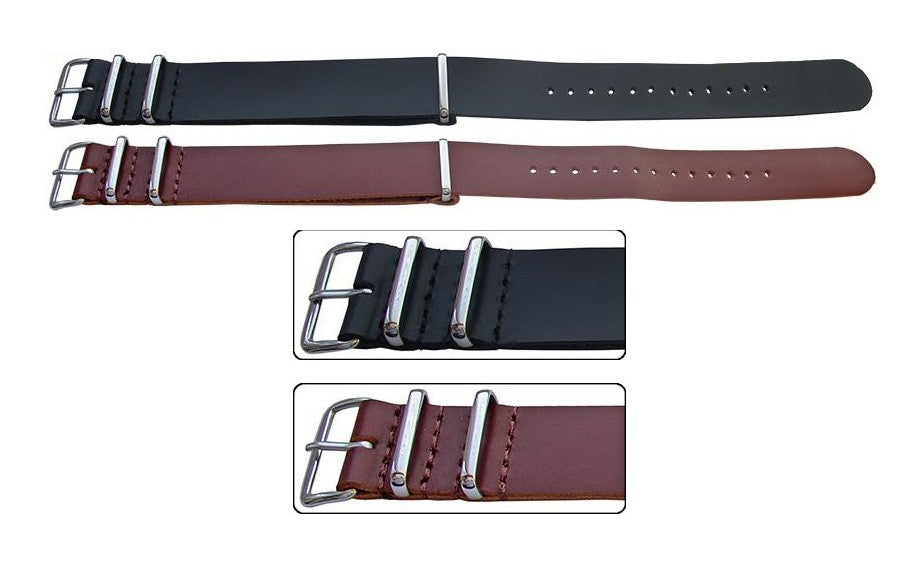 Smooth Leather Watch Strap Replacement Oil Treated Water Resistant Bracelet