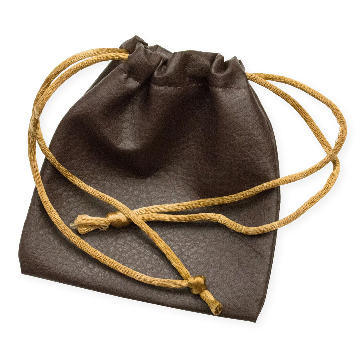 Jewellery gift pouch imitation brown leather draw string bag jewellers craft NEW