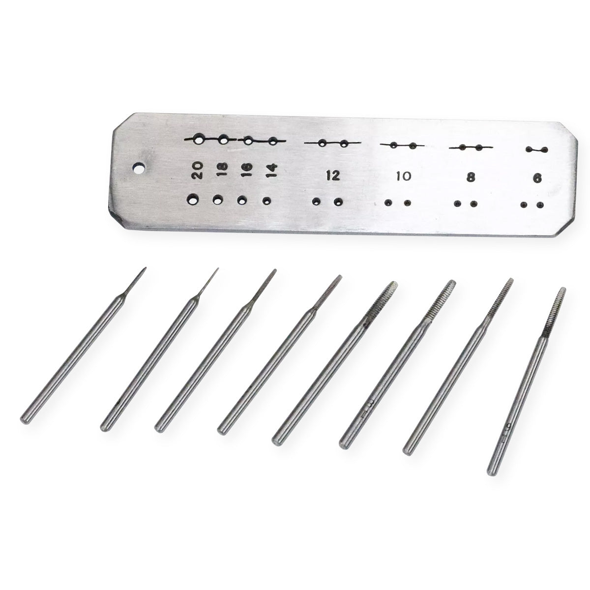 Screw Tap Die Plate 8 Taps Micro Set Watchmakers Jewellers Tool Dies 0.6mm - 2mm