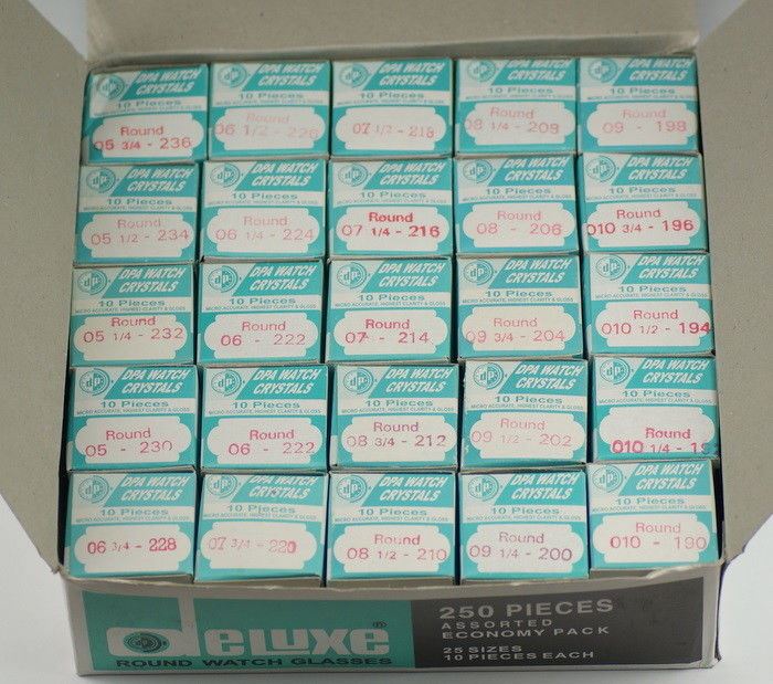 Acrylic Watch Crystals 250x Pieces 19mm - 23mm  Glass Watchmakers Parts Repairs