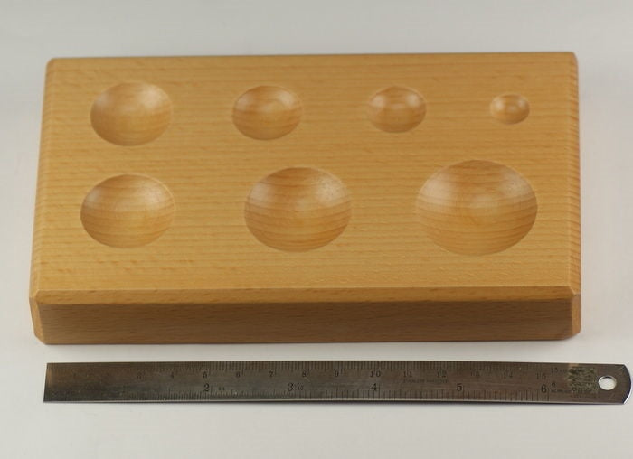 Dapping block wood wooden 7 ROUND HOLES doming forming tool shaping jewellers