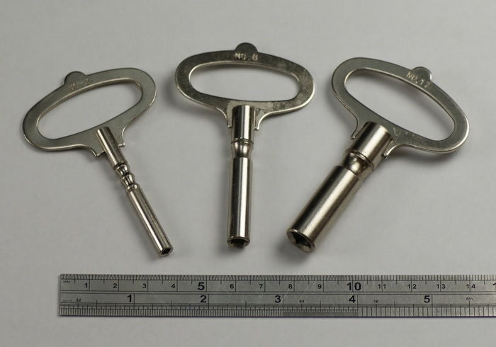 Clock Winding Key French type nickelled Steel 2.5mm - 7mm keys grandfather