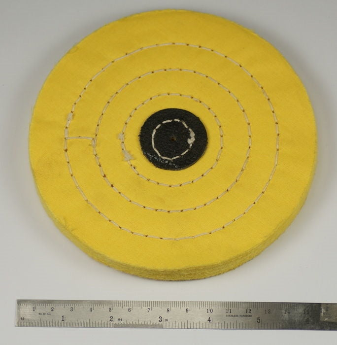 6" Yellow Muslin Stitched Buff Mop Polishing Jewellery COTTON WHEEL buffing 50x