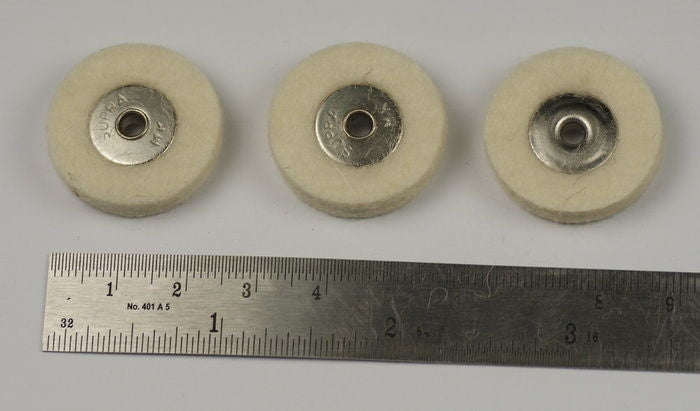3x umounted felt wheel brush dremel rotary sized polishing cleaning buffing 25mm